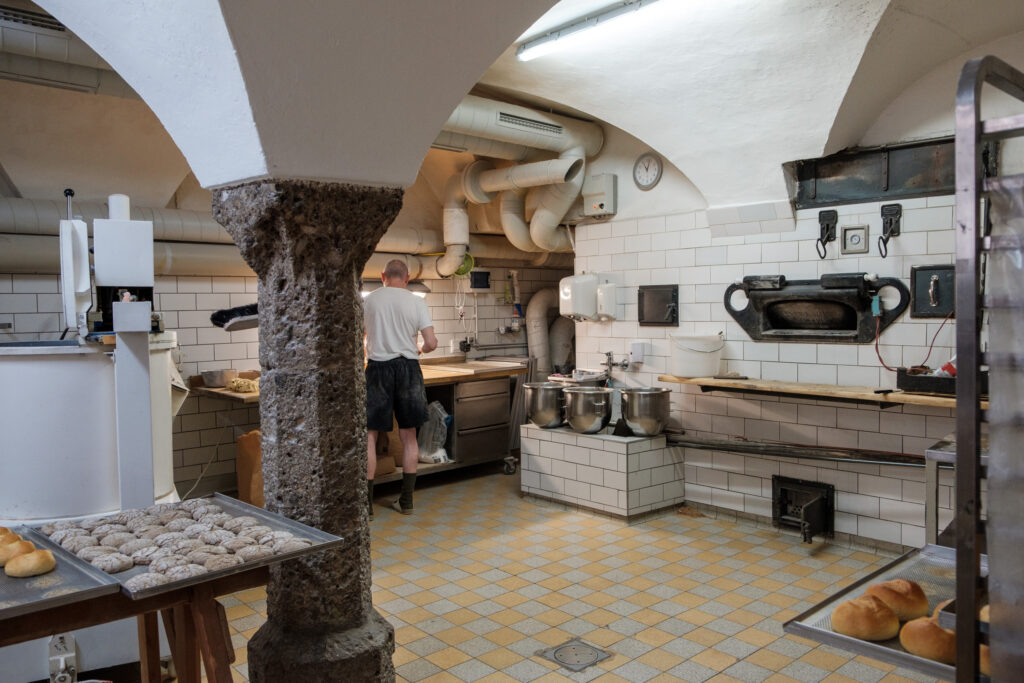 Im alten Gewölbekeller der Stiftsbäckerei St. Peter Salzburg.